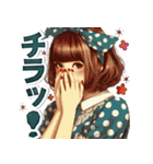 デカ文字のおしゃれなレトロガール（個別スタンプ：14）