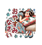 デカ文字のおしゃれなレトロガール（個別スタンプ：16）