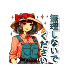 デカ文字のおしゃれなレトロガール（個別スタンプ：25）