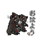 アンデッド動く⚰️ゾンビ黒猫（個別スタンプ：6）