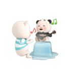 【夏】パンダタオル【毎日】（個別スタンプ：7）