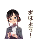 仕事女子★会議前後の敬語まとめ（個別スタンプ：2）