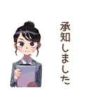 仕事女子★会議前後の敬語まとめ（個別スタンプ：16）
