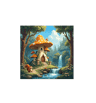 キノコの家.リス.Mushroom house. Squirrel（個別スタンプ：2）