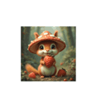 キノコの家.リス.Mushroom house. Squirrel（個別スタンプ：5）