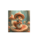 キノコの家.リス.Mushroom house. Squirrel（個別スタンプ：6）