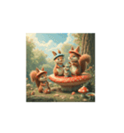 キノコの家.リス.Mushroom house. Squirrel（個別スタンプ：7）