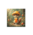 キノコの家.リス.Mushroom house. Squirrel（個別スタンプ：8）