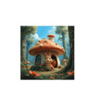 キノコの家.リス.Mushroom house. Squirrel（個別スタンプ：9）