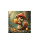 キノコの家.リス.Mushroom house. Squirrel（個別スタンプ：10）
