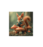 キノコの家.リス.Mushroom house. Squirrel（個別スタンプ：14）