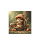 キノコの家.リス.Mushroom house. Squirrel（個別スタンプ：15）