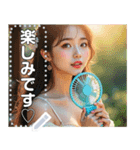 携帯扇風機ハンディファンお姉さん（個別スタンプ：12）