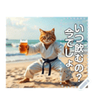 押忍！空手家お酒ネコ師範♡夏稽古（個別スタンプ：6）