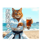 押忍！空手家お酒ネコ師範♡夏稽古（個別スタンプ：9）