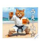 押忍！空手家お酒ネコ師範♡夏稽古（個別スタンプ：13）