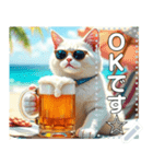 夏だよ☆猫ビール（個別スタンプ：1）