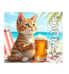 夏だよ☆猫ビール（個別スタンプ：16）