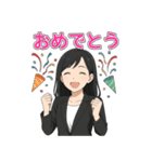 黒髪ロング女子の毎日つかえるスタンプ（個別スタンプ：7）