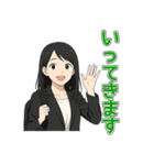 黒髪ロング女子の毎日つかえるスタンプ（個別スタンプ：9）