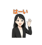 黒髪ロング女子の毎日つかえるスタンプ（個別スタンプ：11）