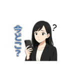 黒髪ロング女子の毎日つかえるスタンプ（個別スタンプ：16）