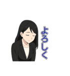 黒髪ロング女子の毎日つかえるスタンプ（個別スタンプ：18）