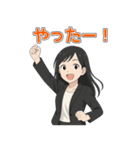 黒髪ロング女子の毎日つかえるスタンプ（個別スタンプ：24）