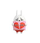 動く 3D擦れうさぎ3（個別スタンプ：6）