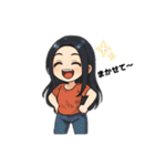 クリエイターyukieのスタンプ⑦女の子（個別スタンプ：17）