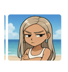 海の白ギャル@SFW（個別スタンプ：2）