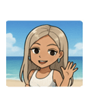 海の白ギャル@SFW（個別スタンプ：4）