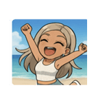 海の白ギャル@SFW（個別スタンプ：5）