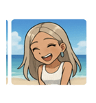 海の白ギャル@SFW（個別スタンプ：6）