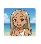 海の白ギャル@SFW（個別スタンプ：7）
