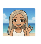 海の白ギャル@SFW（個別スタンプ：8）