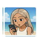 海の白ギャル@SFW（個別スタンプ：10）