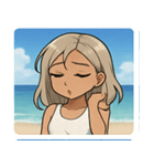 海の白ギャル@SFW（個別スタンプ：11）