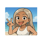 海の白ギャル@SFW（個別スタンプ：13）