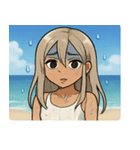 海の白ギャル@SFW（個別スタンプ：16）