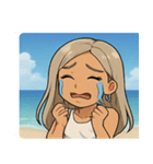 海の白ギャル@SFW（個別スタンプ：17）