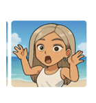 海の白ギャル@SFW（個別スタンプ：18）