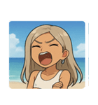 海の白ギャル@SFW（個別スタンプ：19）