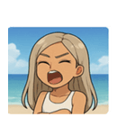 海の白ギャル@SFW（個別スタンプ：20）