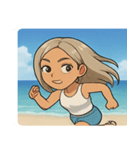 海の白ギャル@SFW（個別スタンプ：21）
