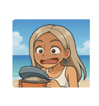 海の白ギャル@SFW（個別スタンプ：25）
