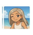 海の白ギャル@SFW（個別スタンプ：26）