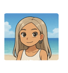 海の白ギャル@SFW（個別スタンプ：28）