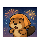 花火のビーバー@SFW（個別スタンプ：9）