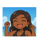 海の黒ギャル@SFW（個別スタンプ：1）